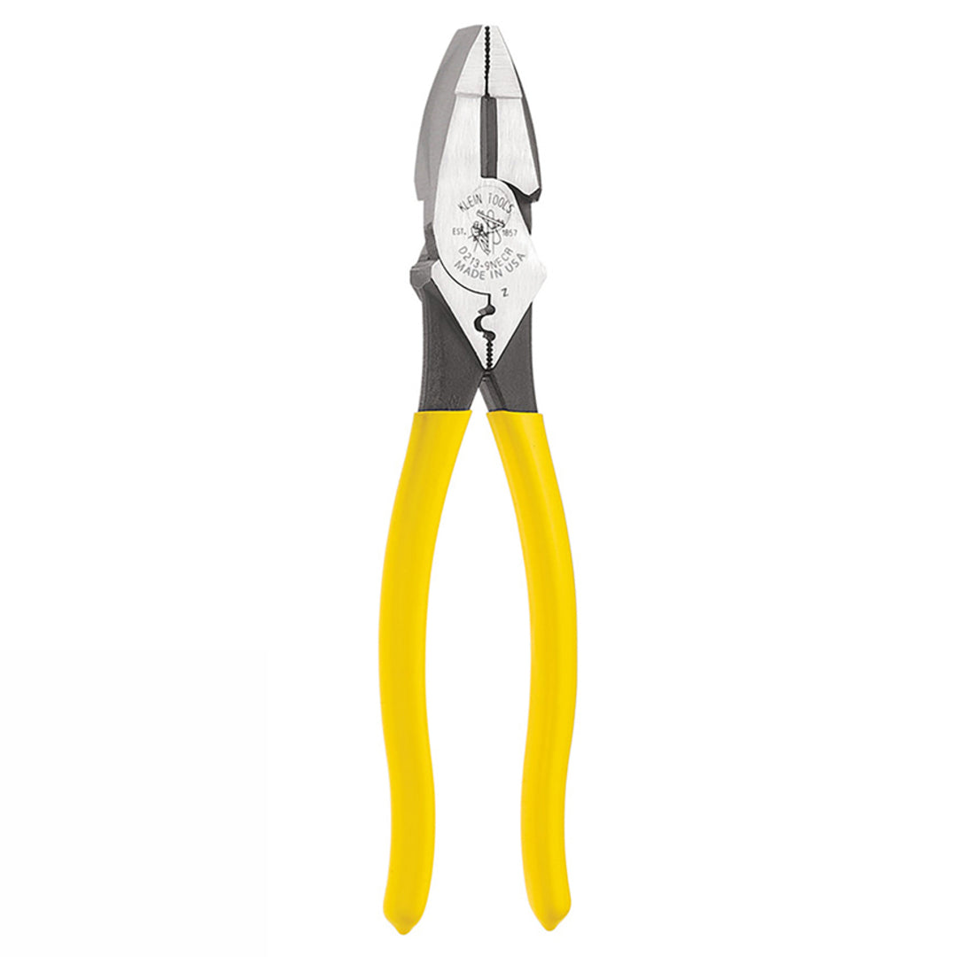 KLEIN D213-9NE-CR LINEMANS CRIMPING PLIER YELLOW 9 INCH